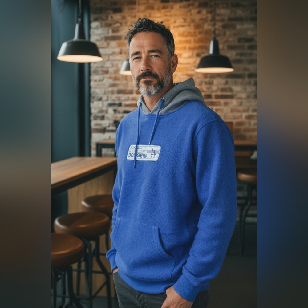 Royal Blue Pullover Hoodie Sweatshirt - Picture 2 of 6